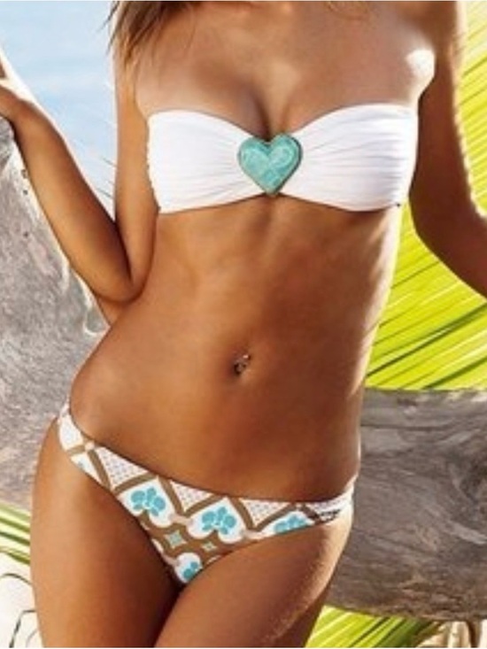 Victoria's Secret Other - Y2K Bandeau Bikini with Turquoise Heart Accent